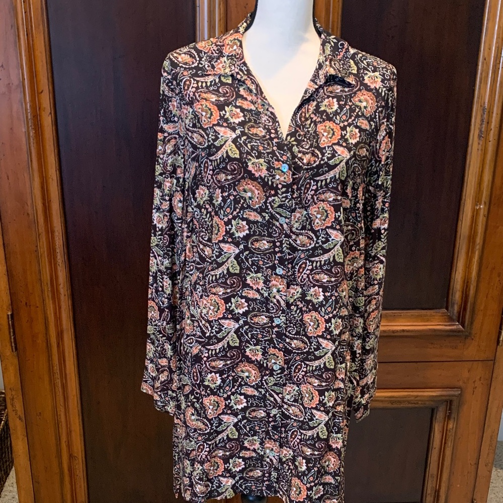 J. Jill Multicolor Paisley Long Sleeve Tunic